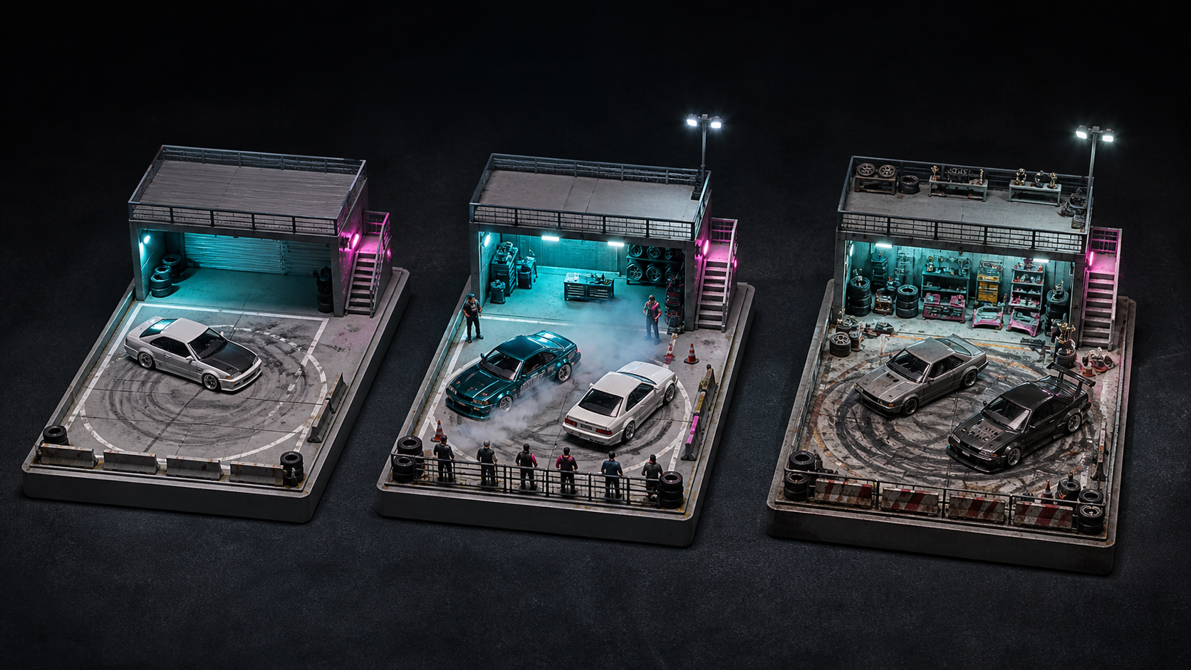 Illustrative Miniature Automotive Worlds story direction for Drift & street culture