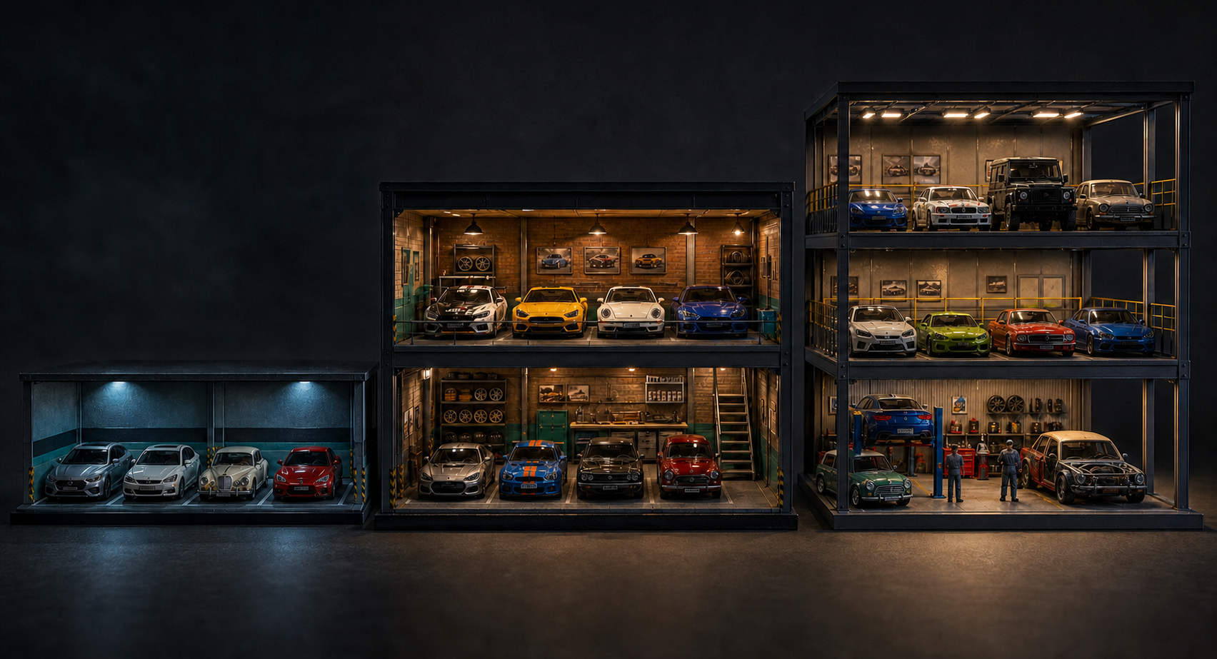 Illustrative Miniature Automotive Worlds story direction for Collections & automotive journeys